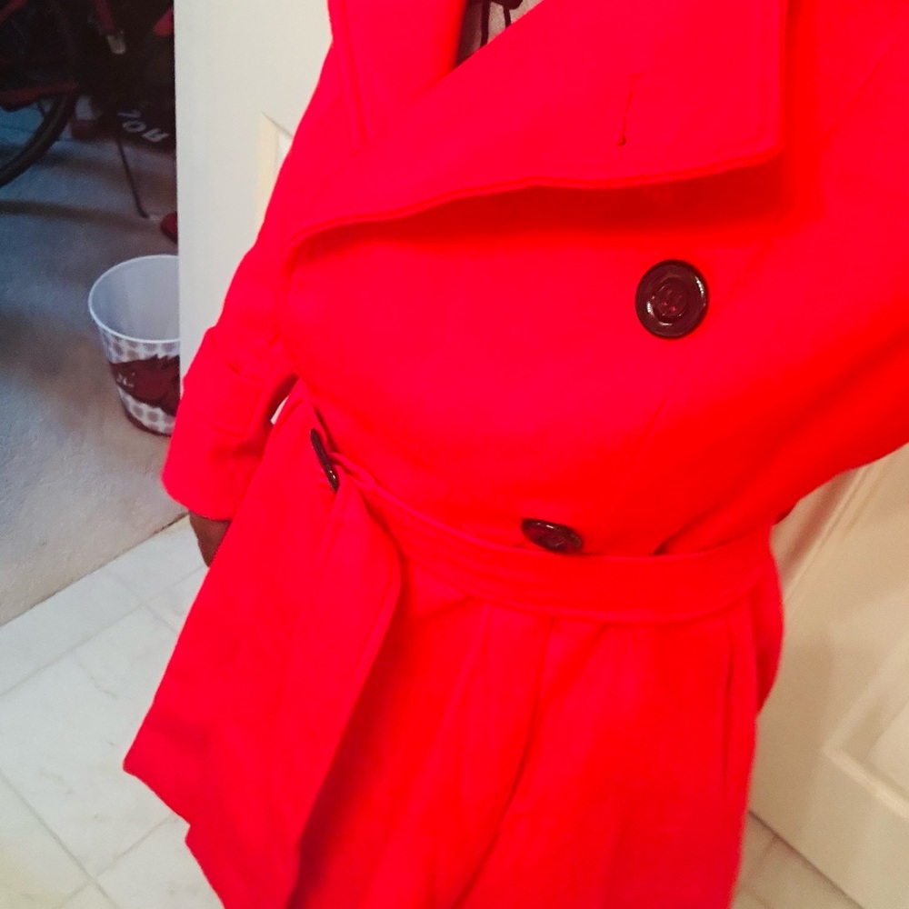 Vibrant Red Trench Coat